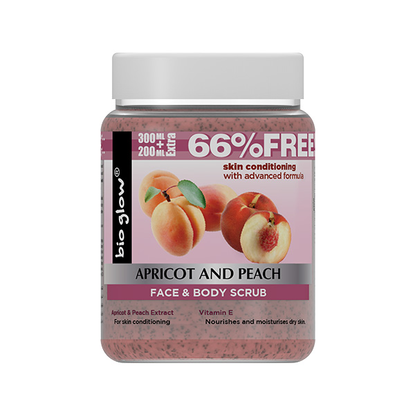 Bio Glow Apricot & Peach Face & Body Scrub 500ml Personal Care